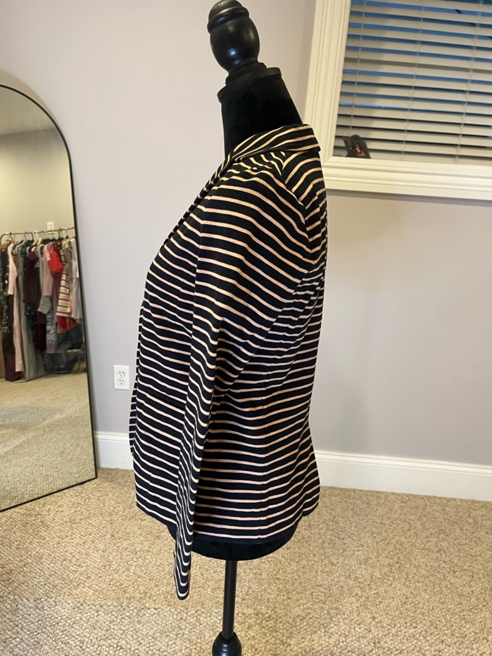 NWT J. Crew Striped Black and Tan Women's Blazer- Small - Picture 2 of 5